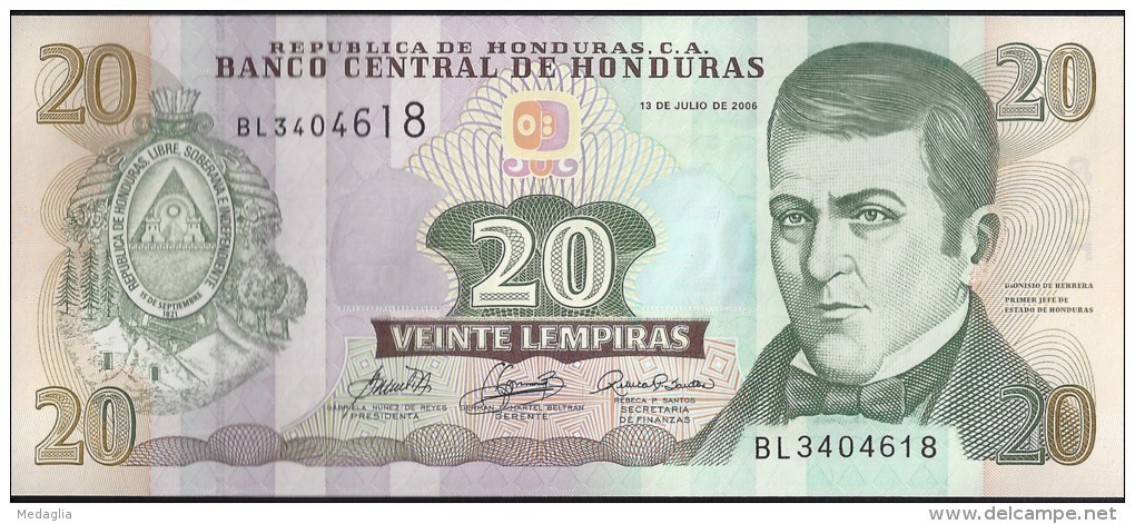 HONDURAS - 20 Lempira 2006 - UNC - Honduras