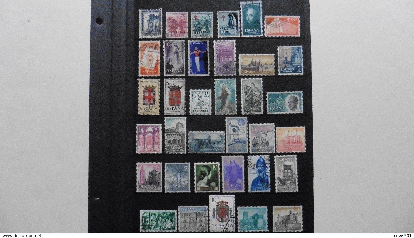 Espagne : 35 Timbres Oblitérés - Collections