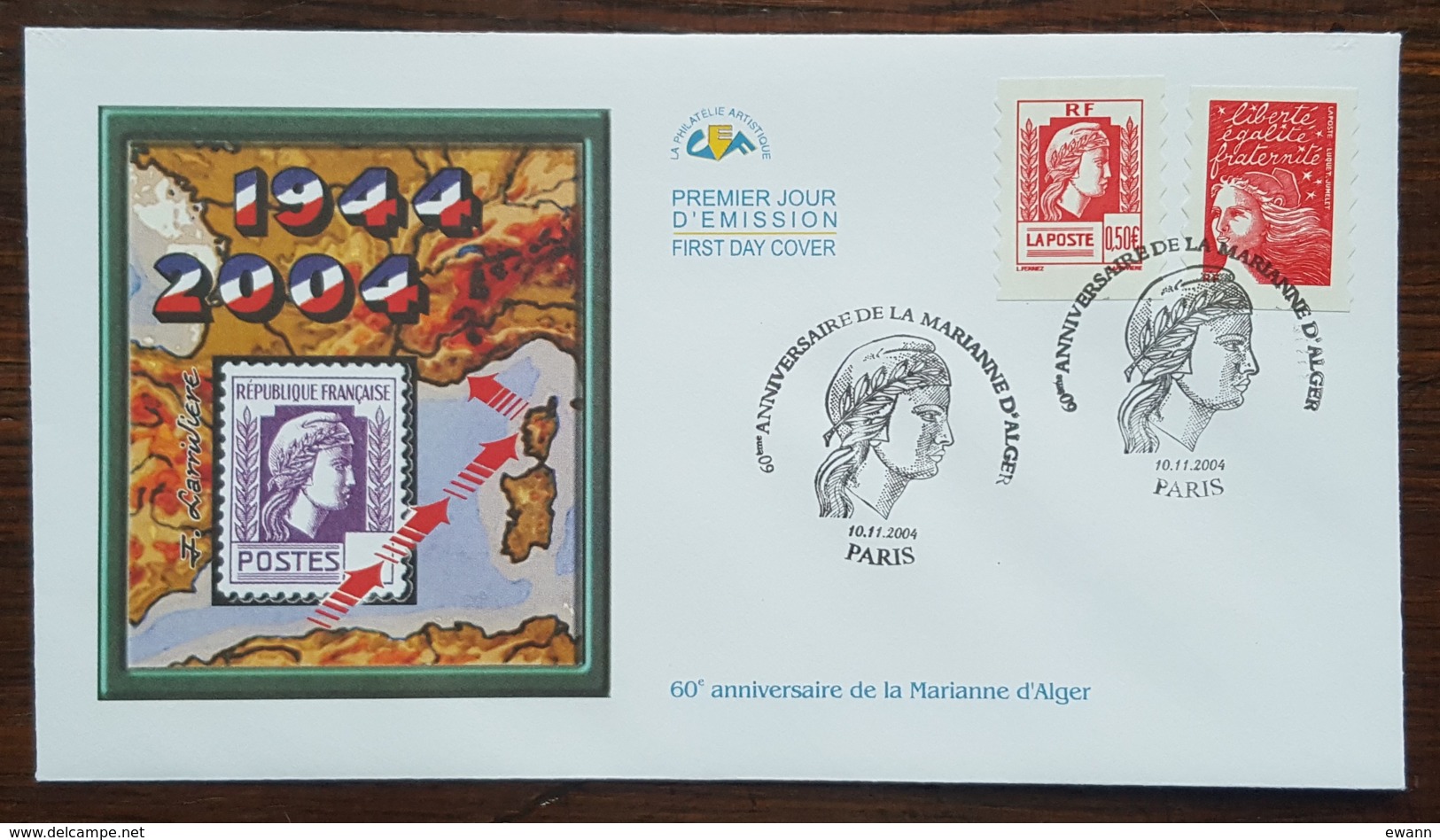 FDC 2004 - YT N°3716 - MARIANNE D'ALGER - PARIS - 2000-2009