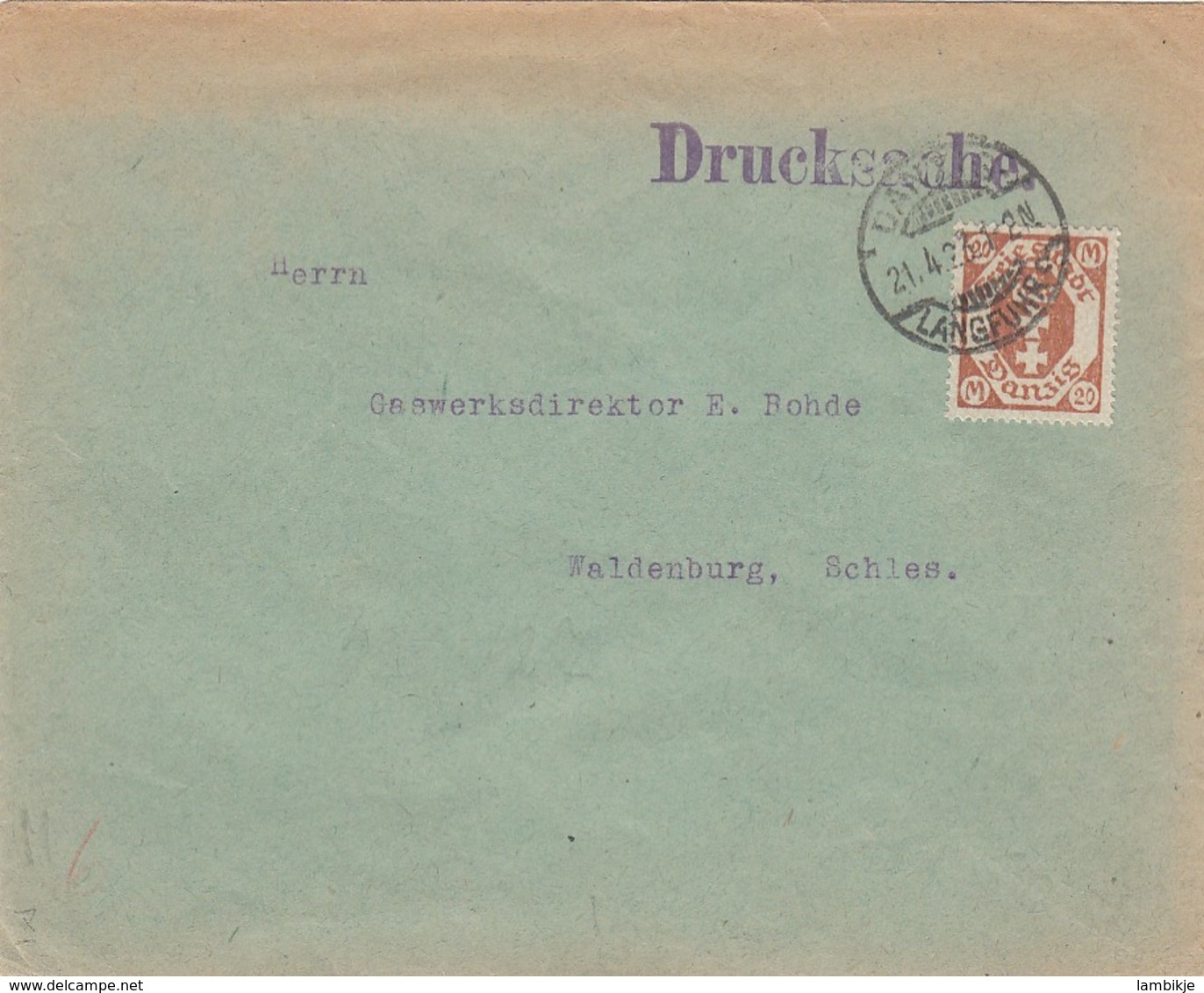 Deutsches Reich Danzig Brief 1923 - Sonstige & Ohne Zuordnung