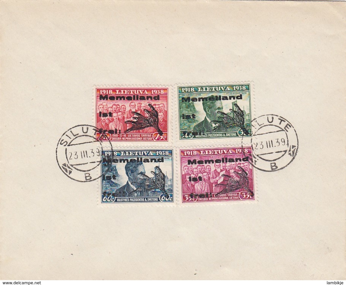 Deutsches Reich Memelland Brief 1939 - Memelgebiet 1923