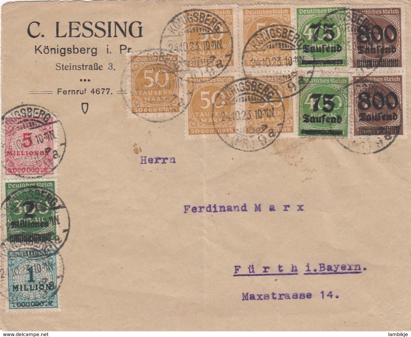 Deutsches Reich INFLA Brief 1920-23 - Lettres & Documents