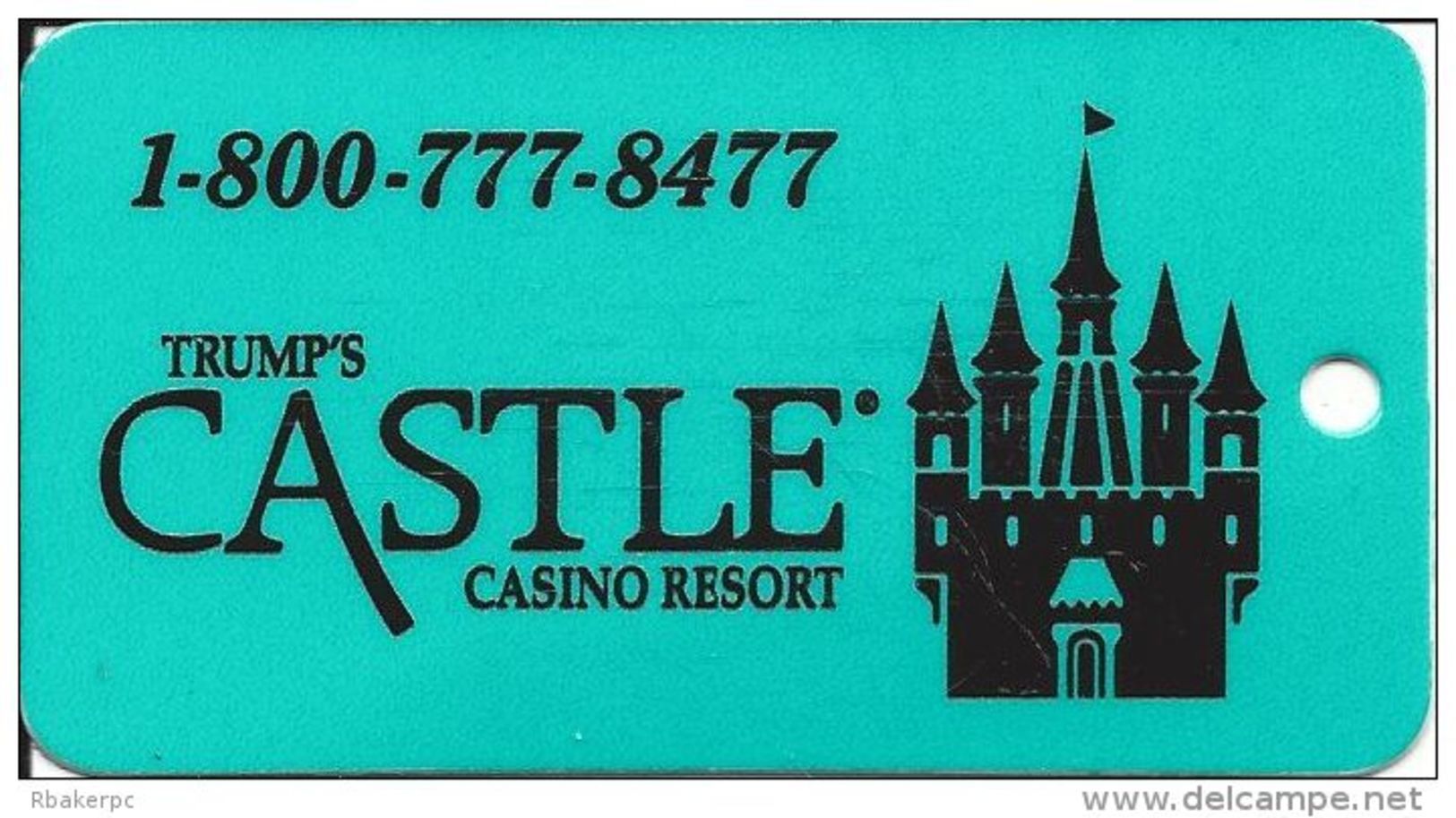 Trump Castle Casino Atlantic City, NJ - Key Ring Dangle (Flourscent GREEN) - Casino Cards