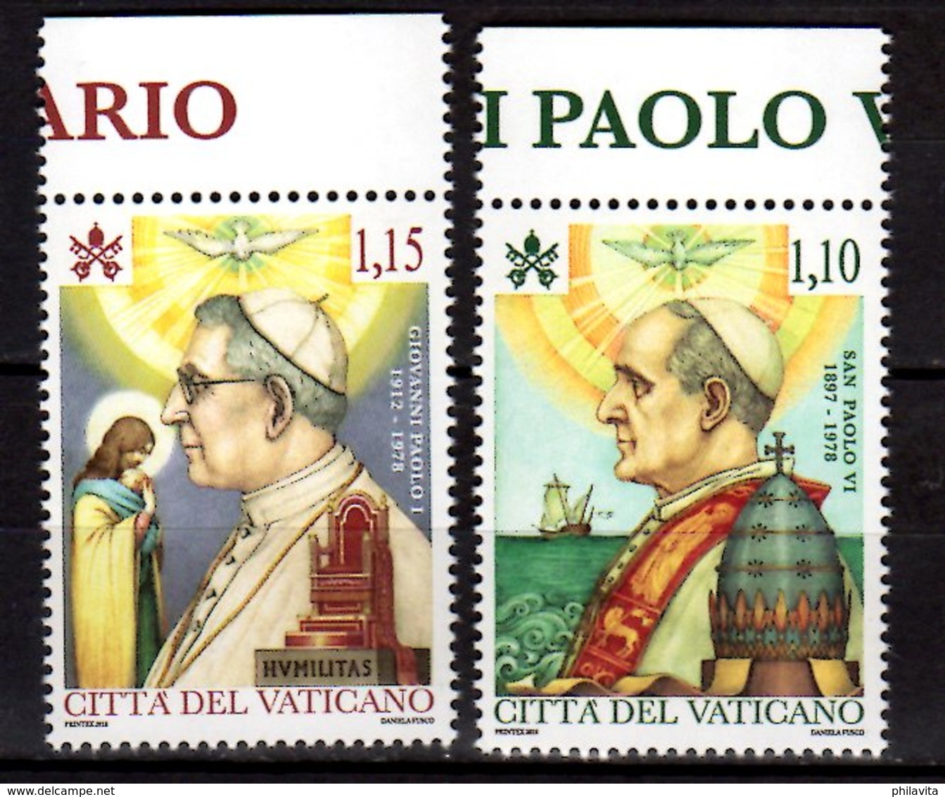 2018 Vatican - Popes Canonisation Of Paul VI And 40 Years Of John Paul I Death Set MNH** MiNr. 1935 - 1936 (gg) - Päpste