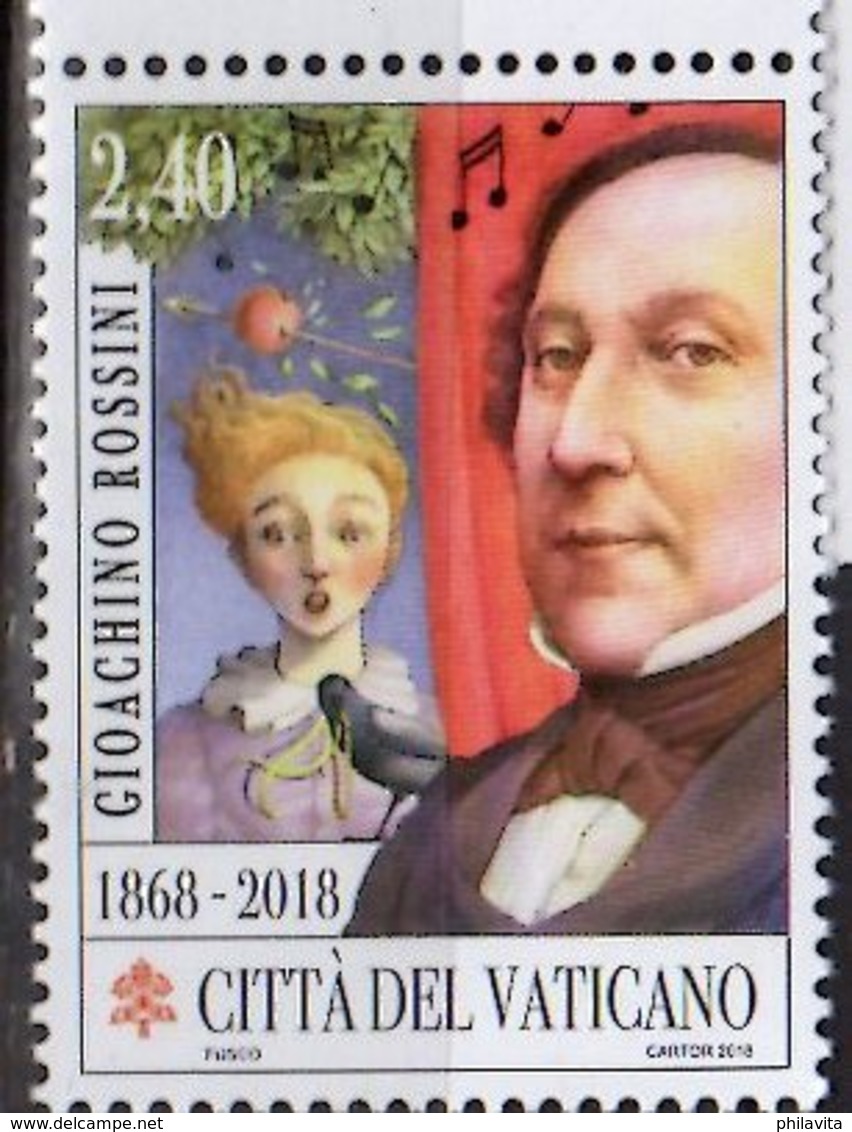 2018 Vatican - 150 Years Of G. Rossini Death - Composer - Wilhelm Teil Ouvertoure Apple And Arrow -MNH** (ro) - Musik