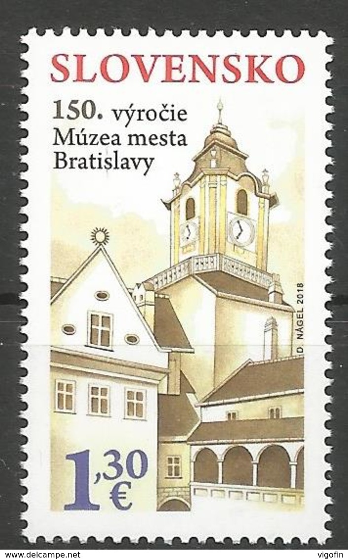 SK 2018-667 150th Anniversary Of The Establishment Of The Bratislava City Museum  SLOVAKIA, 1 X 1V, MNH - Ungebraucht