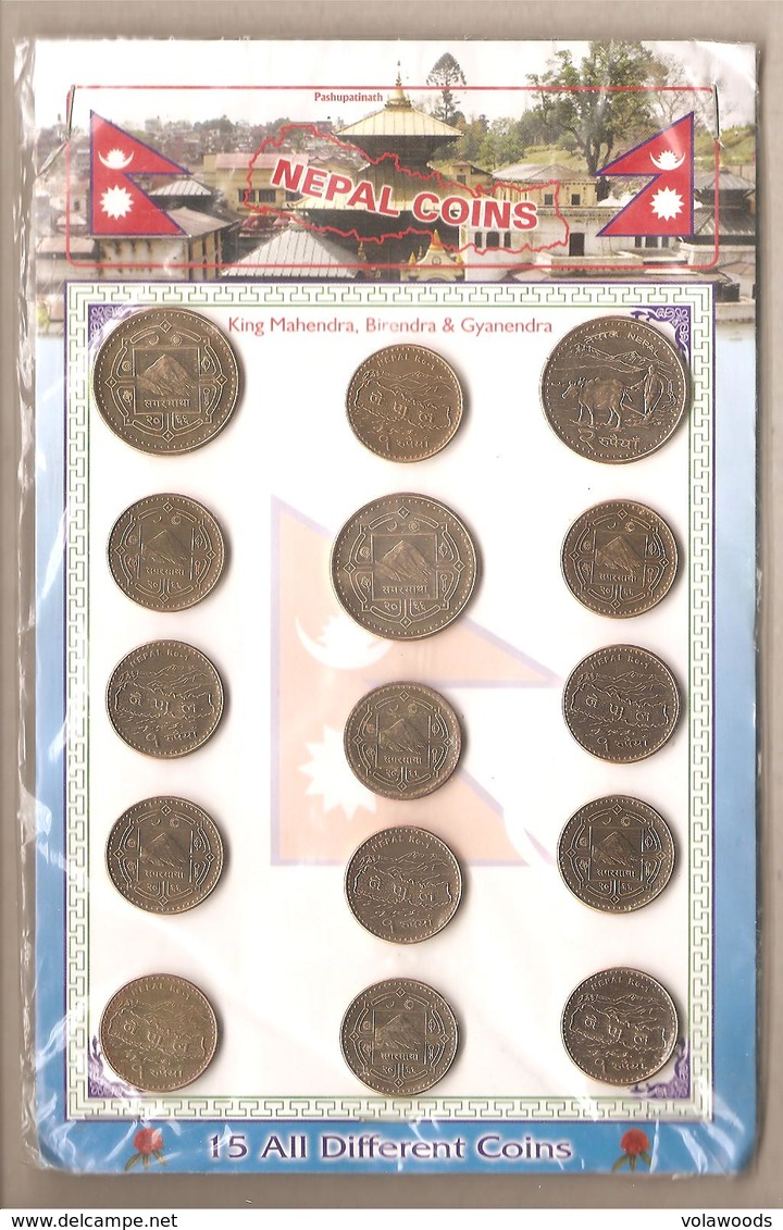 Nepal - 15 Monete Differenti: Re Mahendra, Birendra E Gyanendra - Népal