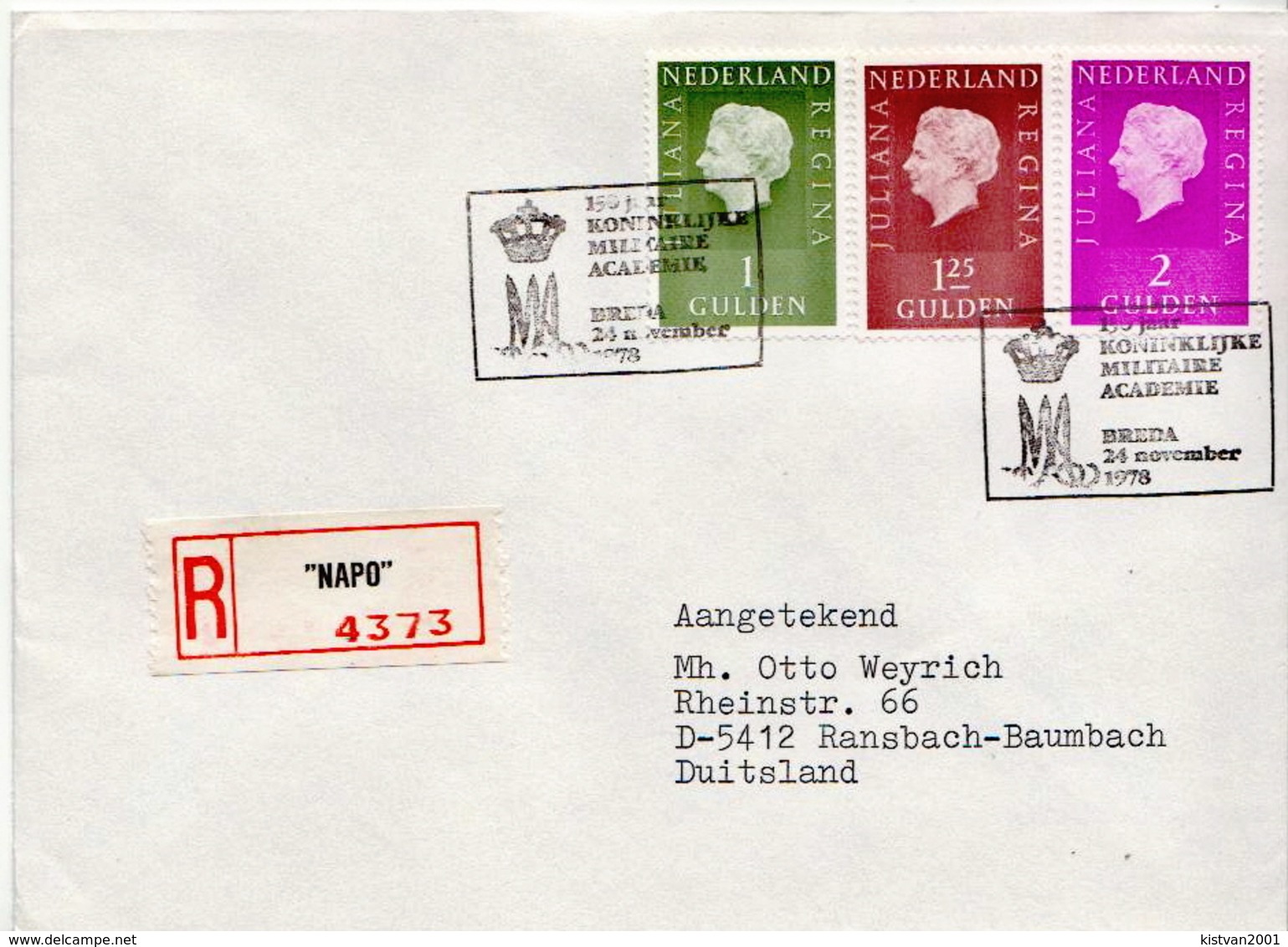 Postal History Cover: Netherlands R Cover NAPO - Militares