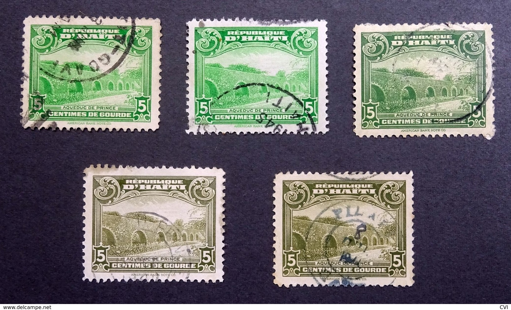 Haiti 1933 "AQUEDUC DE PRINCE" Used Selection. - Haïti