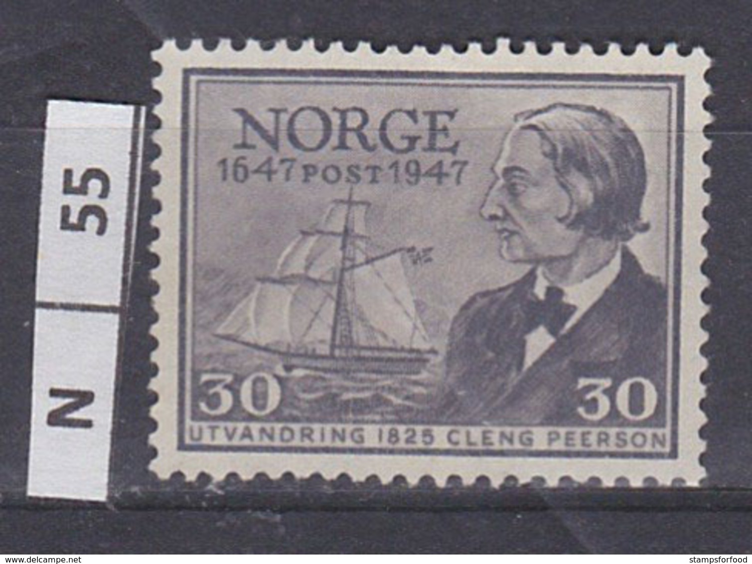 NORVEGIA  1947	Anniversario Servizio Postale 30 Nuovo Senza Gomma - Neufs