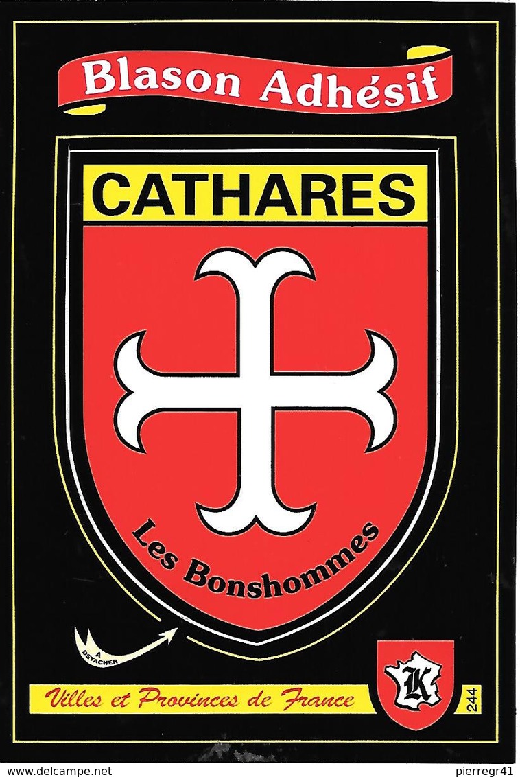 CARTE -AUTOCOLLANT-ECUSSON ADHESIF-KROMA-CATHARES-TBE - Autocollants