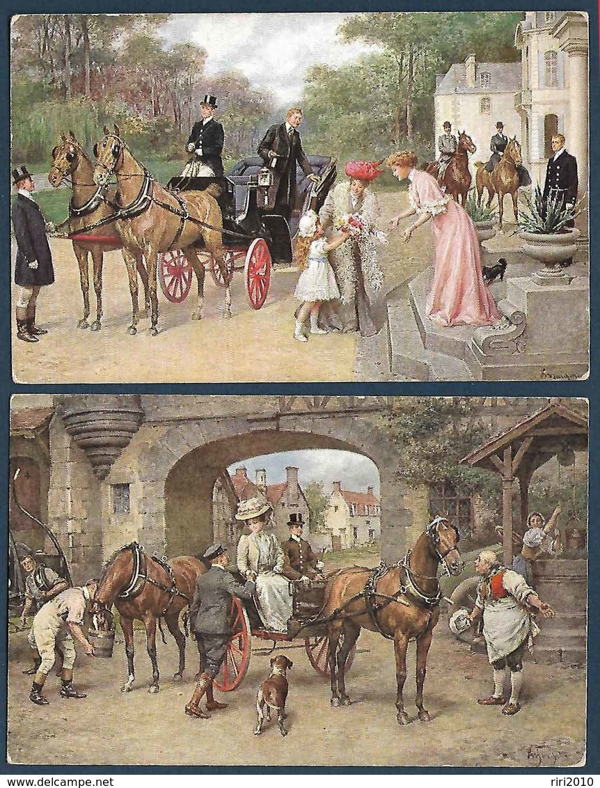 Lot De 4 Cartes Postales  T.S.N. Série  1211  (4 Dess.) - Chevaux - Autres & Non Classés