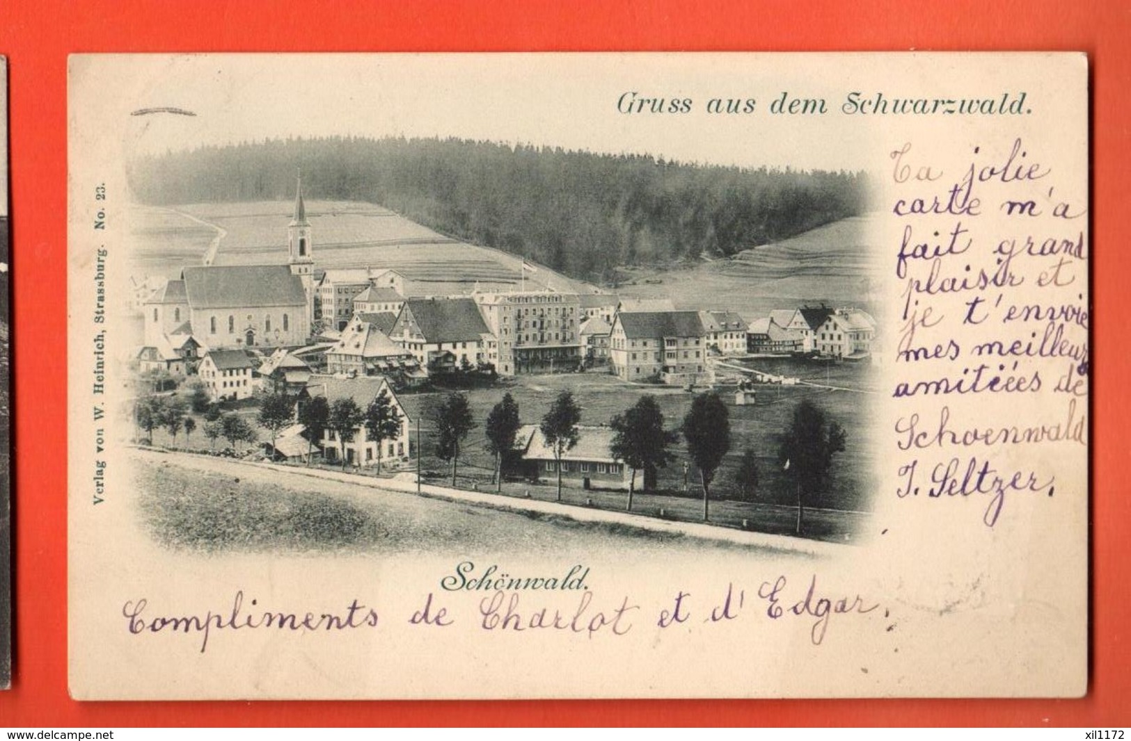 LOM-27 Gruss Aus Dem Schwarzwald , Schönwald.  Gelaufen 1904. Pionier. - Autres & Non Classés