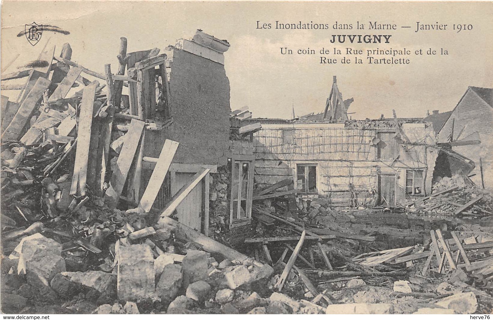 JUVIGNY - Un Coin De La Rue Princiale Et De La Rue De La Tartelette - Inondations Janvier 1910 - Autres & Non Classés