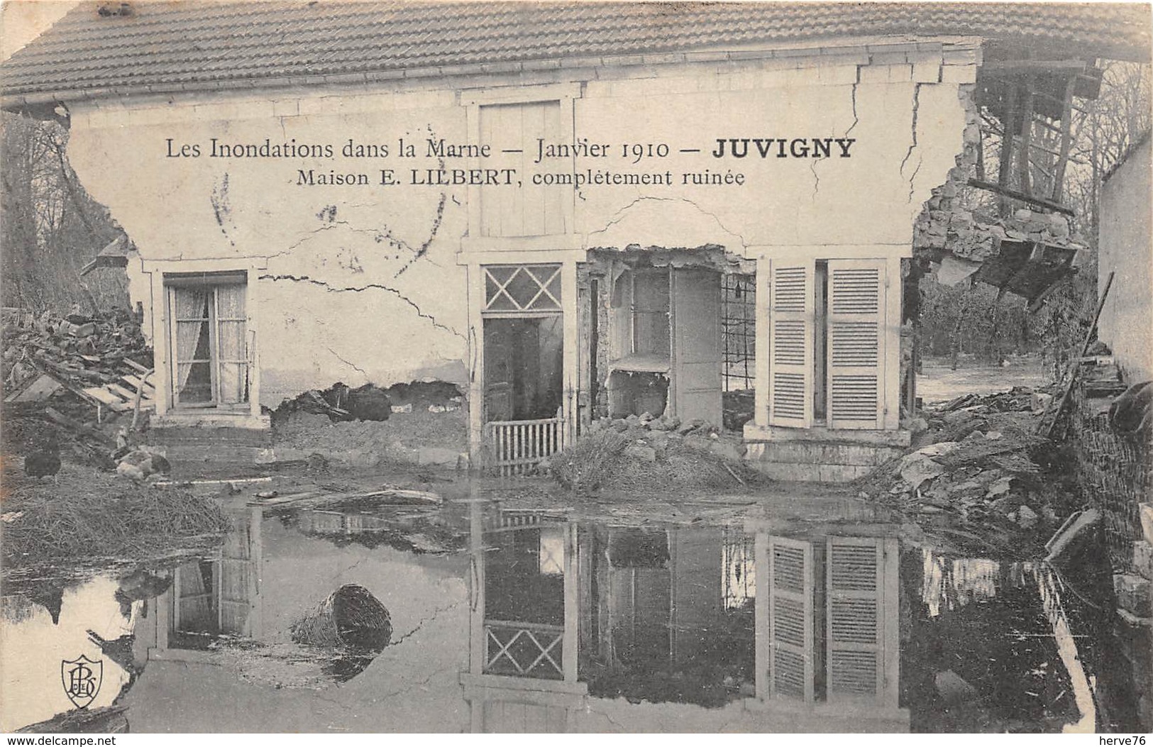 JUVIGNY - Maison E. LILBERT, Complètement Ruinée - Inondations Janvier 1910 - Autres & Non Classés