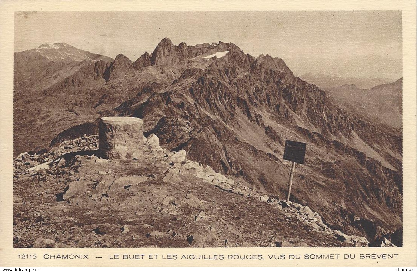 74 CHAMONIX MONT BLANC SOMMET DU BREVENT TABLE D ORIENTATION DU DU BUET ET DES AIGUILLES ROUGES  BRAUN 12115 - Chamonix-Mont-Blanc