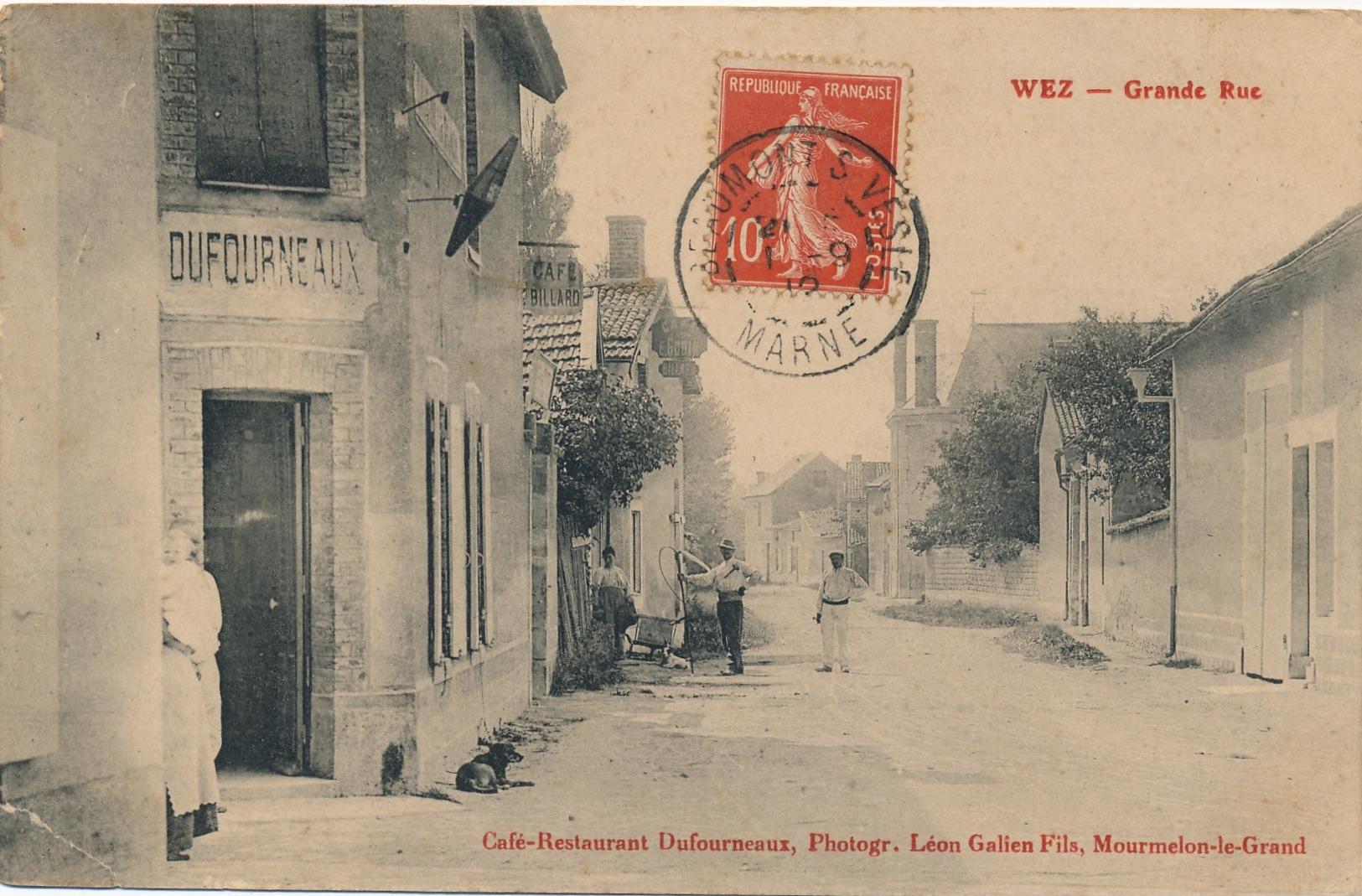 H219 - 51 - WEZ - Marne - Grande Rue - Café Restaurant Dufourneaux - Autres & Non Classés