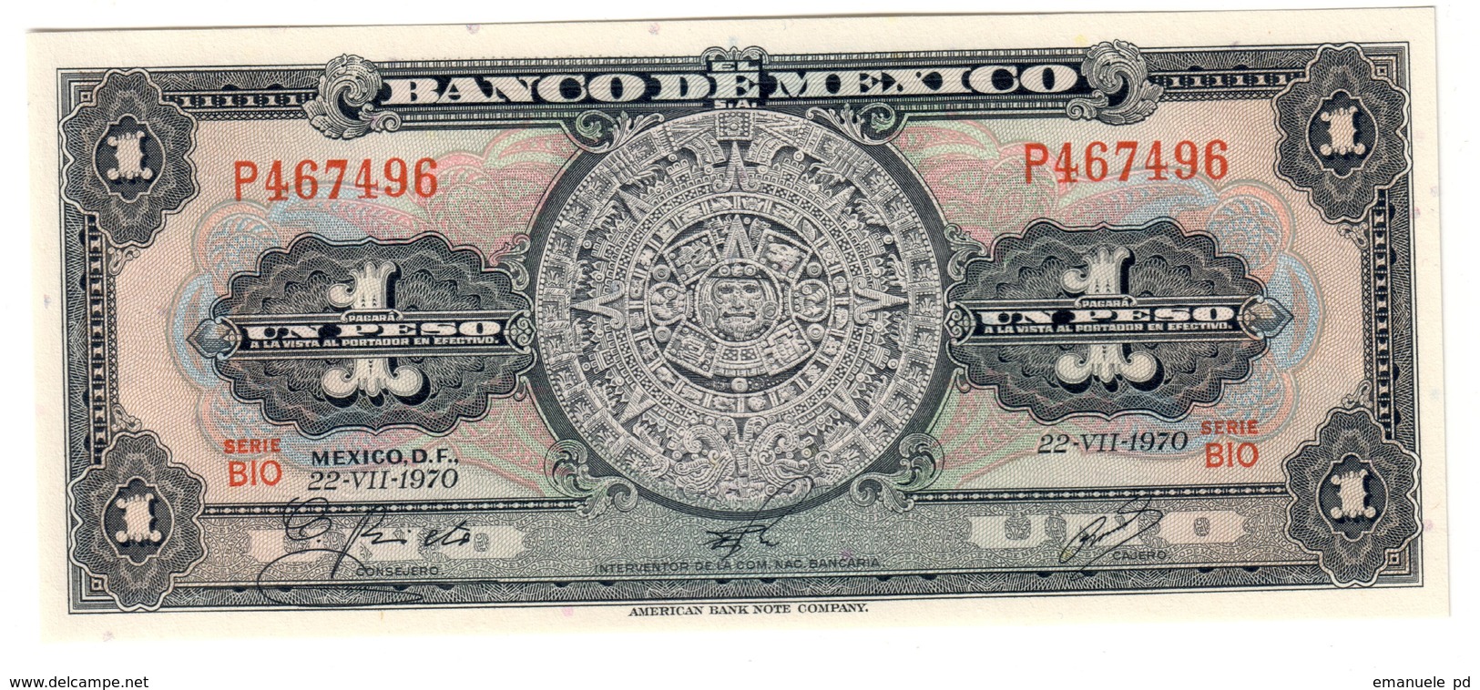 Mexico 1 Peso 22/07/1970 UNC - Messico