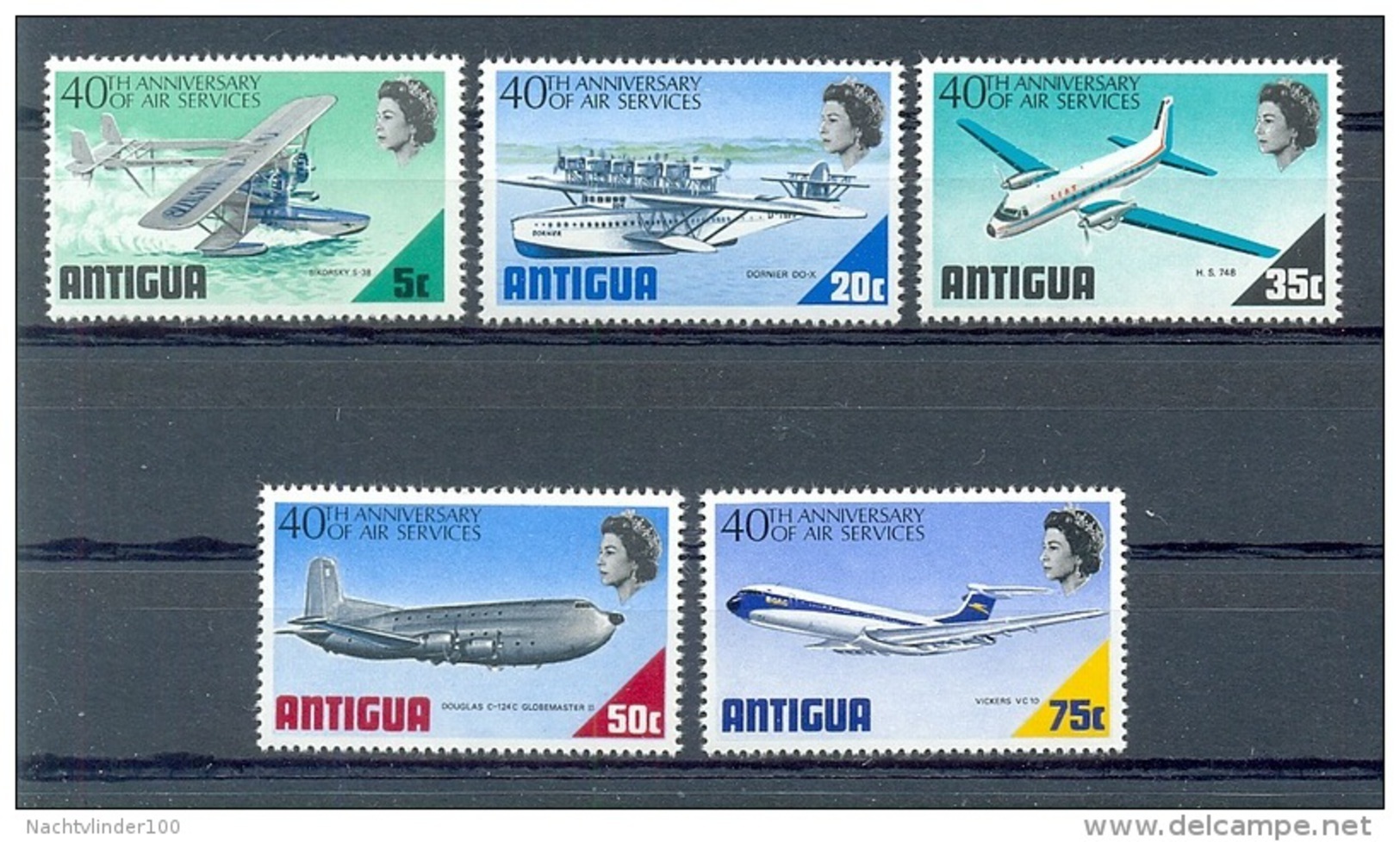 Mua223 TRANSPORT VLIEGTUIGEN WATERVLIEGTUIG DOUGLAS C-124C PLANES FLUGZEUG ANTIGUA 1970 PF/MNH - Vliegtuigen