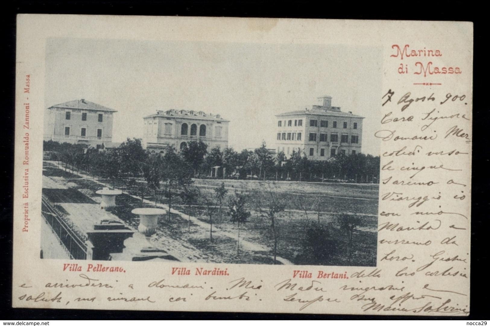 MARINA DI MASSA - 1900 - VILLA PELLERANO - NARDINI - BERTANI - Massa