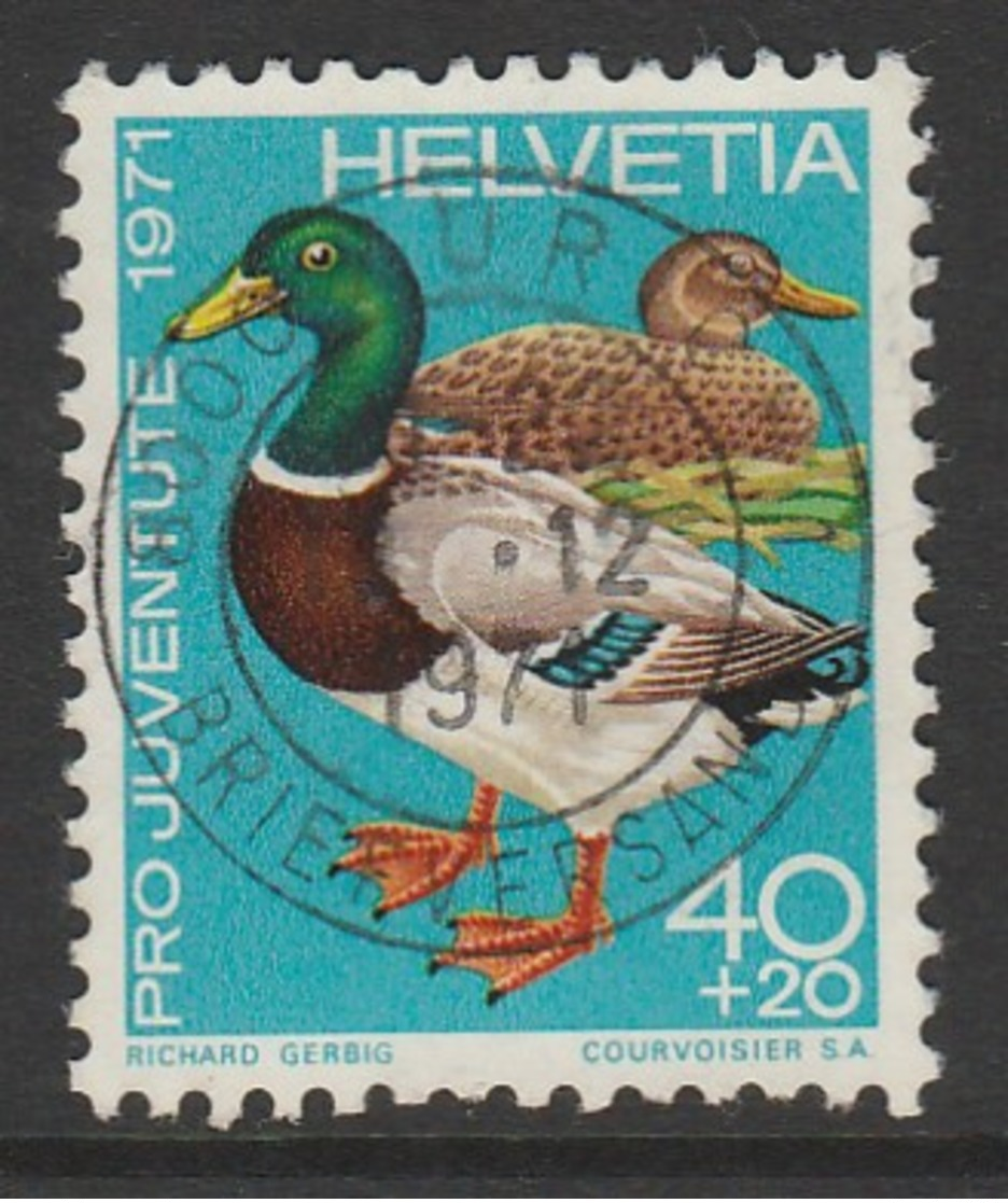 Switzerland 1971 Pro Juventute - Birds 40+20 C Multicoloured SW 957 O Used - Used Stamps