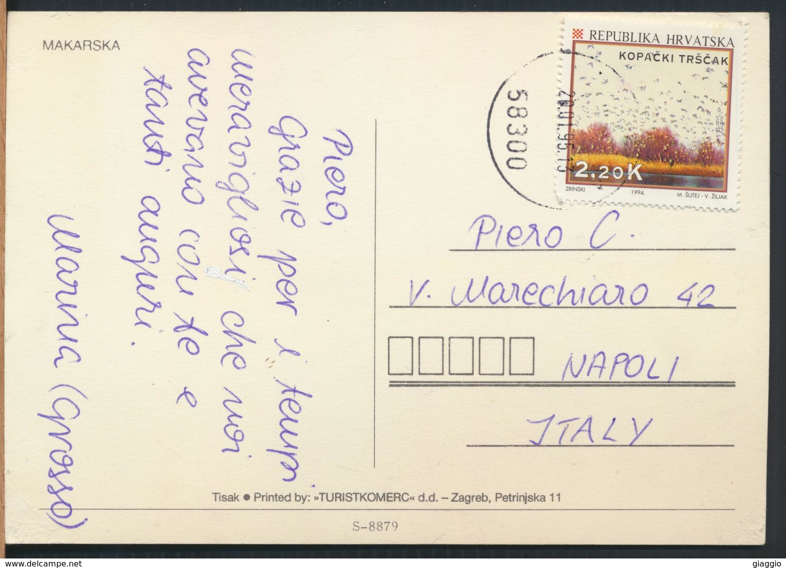 °°° 13005 - CROAZIA - MAKARSKA - VIEWS - 1995 With Stamps °°° - Croazia