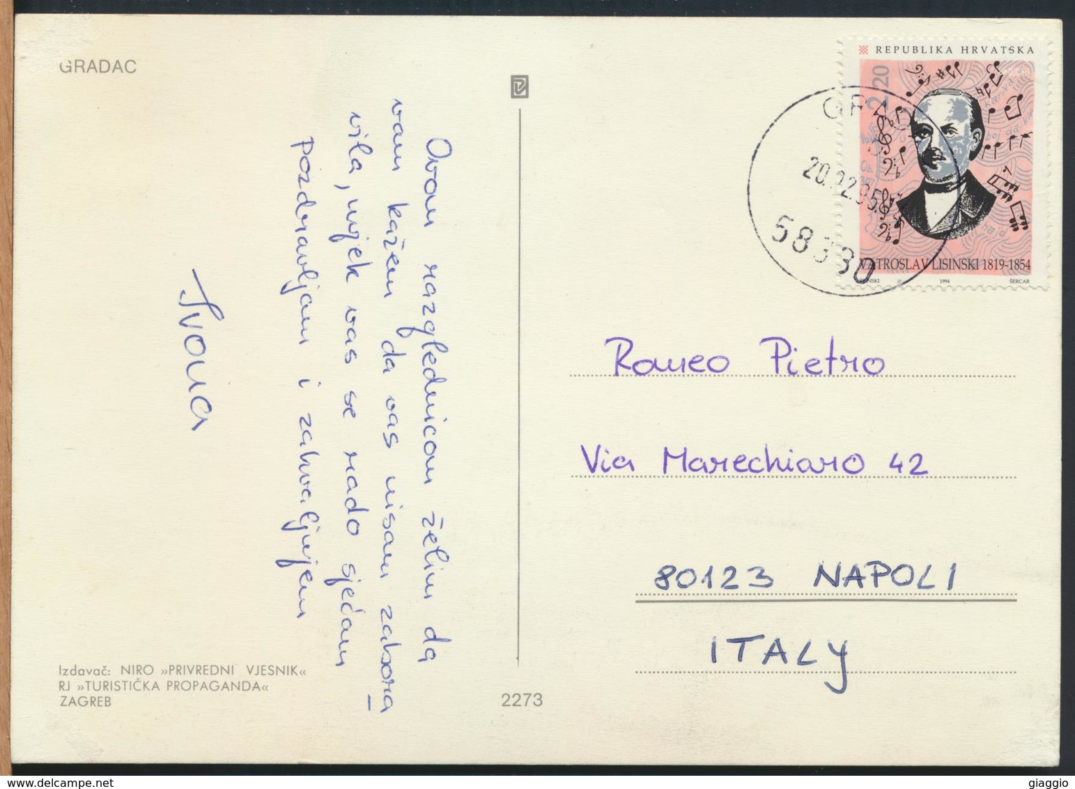 °°° 13006 - CROAZIA - GRADAC - VIEWS - 1995 With Stamps °°° - Croazia