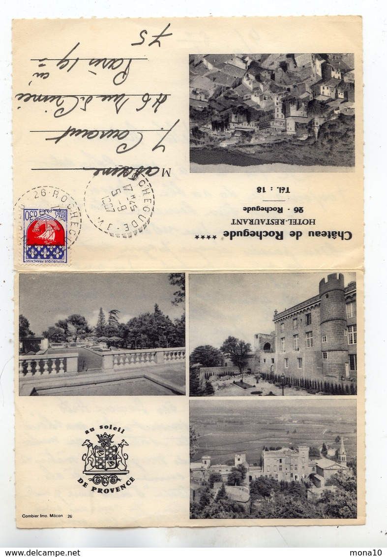 Rochegude -Château De Rochegude, Hôtel Restaurant - Carte Lettre - Autres & Non Classés