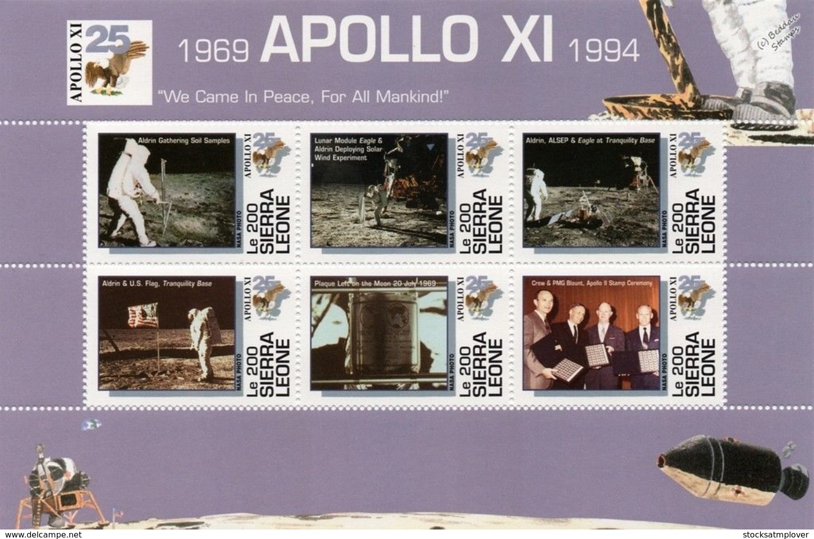 Sierra Leone 1994  First Manned Moon Landing 25th Anniv SCOTT No.1729 I201807 - Sierra Leone (1961-...)