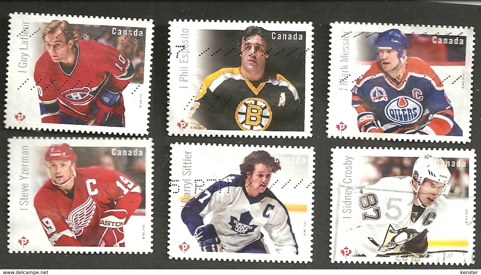 Sc. #2942-47 NHL Great Canadian Forwards Booklets 2016 Used K123 - Oblitérés