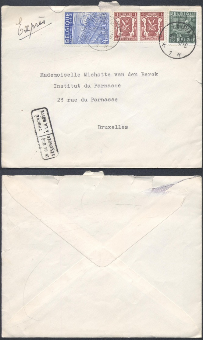 A184 Lettre Par Exprès De Leuven à Bruxelles 1949 - 1929-1937 León Heráldico