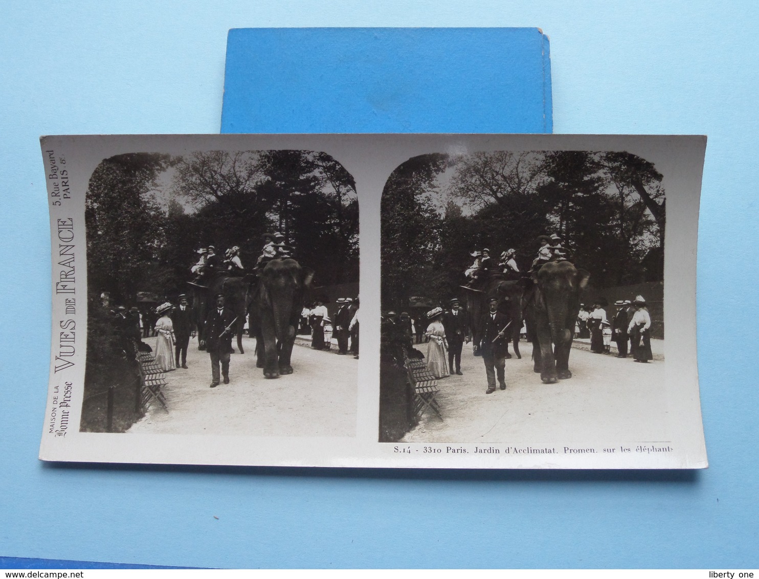 PARIS : Jardin D'Acclimatat, Promen, Elephant : S. 14 - 3310 ( Maison De La Bonne Presse VUES De FRANCE ) Stereo Photo ! - Photos Stéréoscopiques