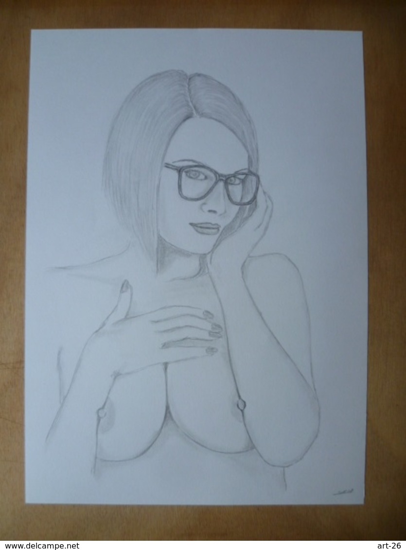 DESSIN ORIGINAL A4  NU FEMME SEXY  PIN UP - Dibujos