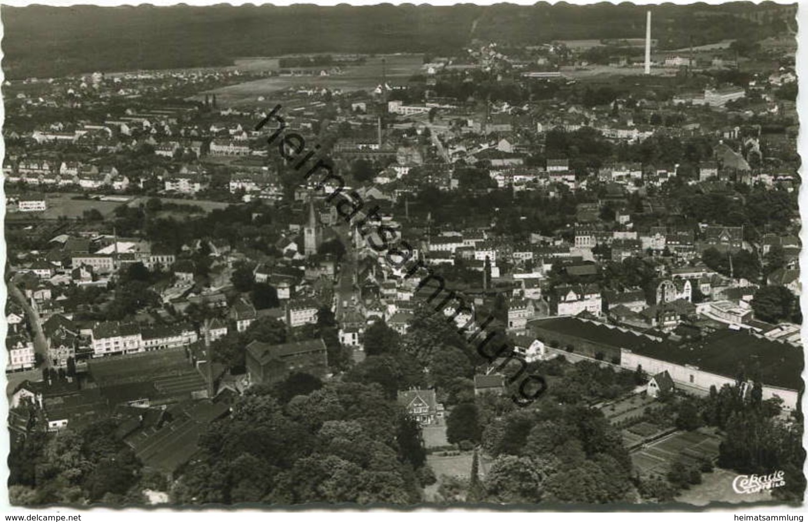 Hilden - Luftaufnahme - Foto-AK 50er Jahre - Cramers Kunstanstalt Dortmund - Hilden