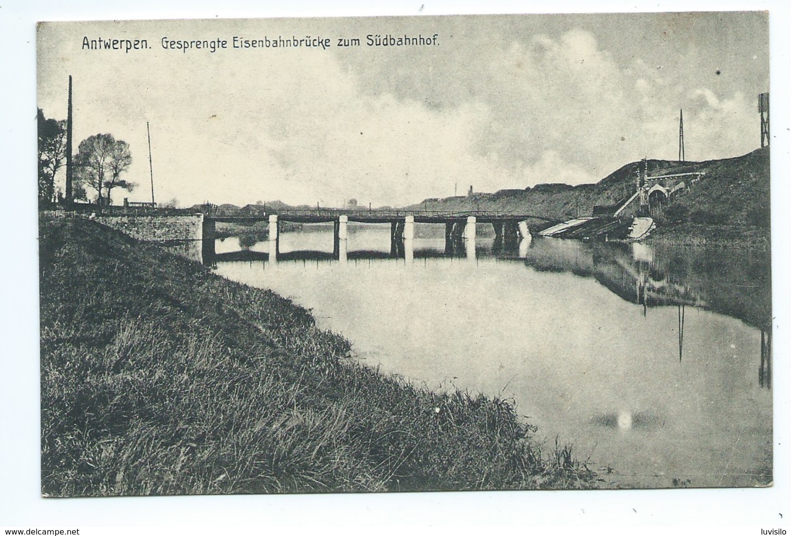 Antwerpen Anvers Gesprengte Eisenbahnbruecke Zum Suedbahnhof - Antwerpen