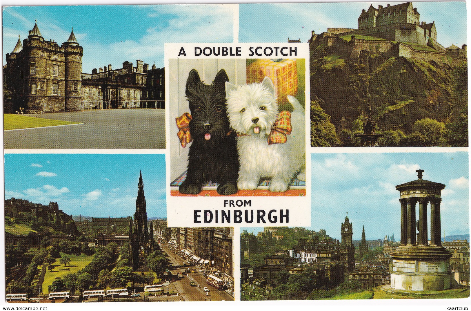 Edinburgh: 2x DOUBLE DECK BUS, 4x AUTOBUS - Princes Street And Scott Monument, Hollyrood, Castle - Scotland - Toerisme