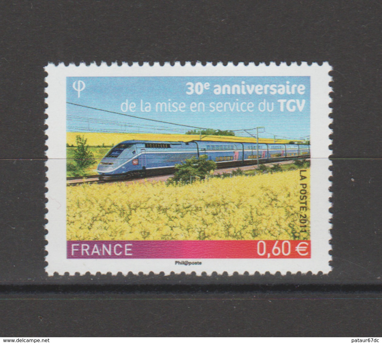 FRANCE / 2011 / Y&T N° 4592 ** : 30 Ans De TGV (gommé) X 1 - Neufs