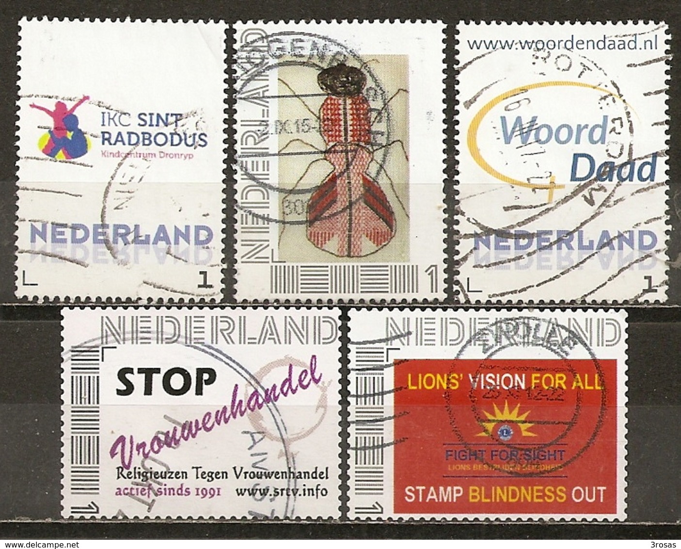 Pays-Bas Netherlands 5 Interesting Personal Stamps Obl - Oblitérés