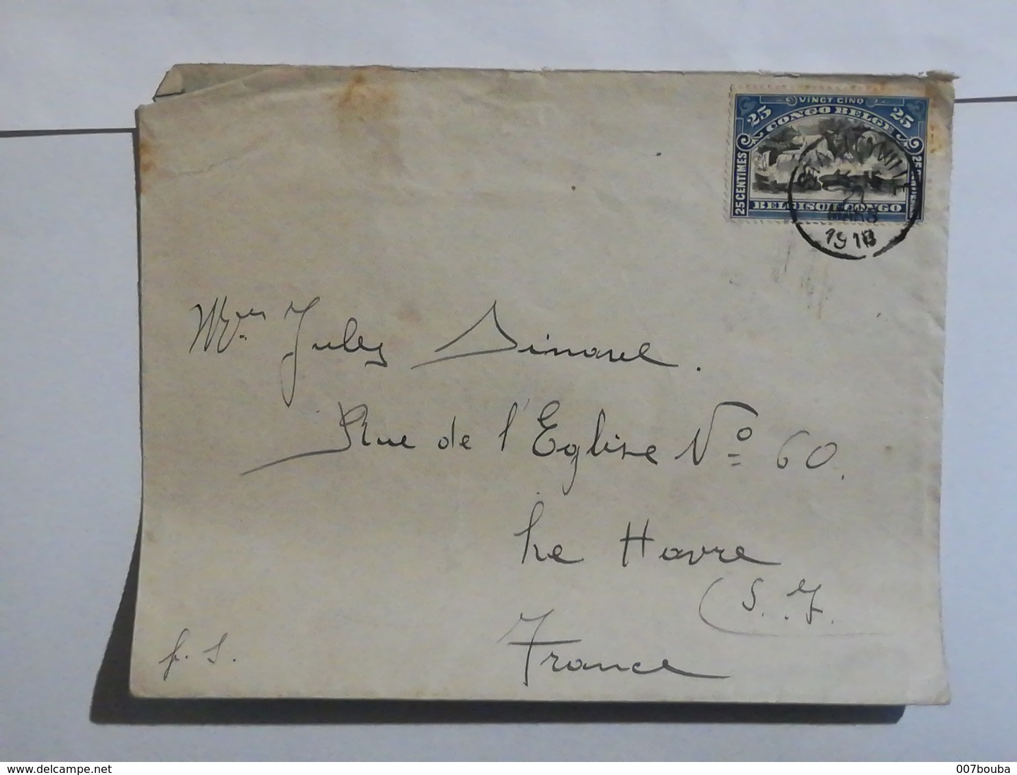 Congo Belge - COB N° 67 Sur Lettre De Stanleyville Vers Le Havre 1918 - Lettres & Documents