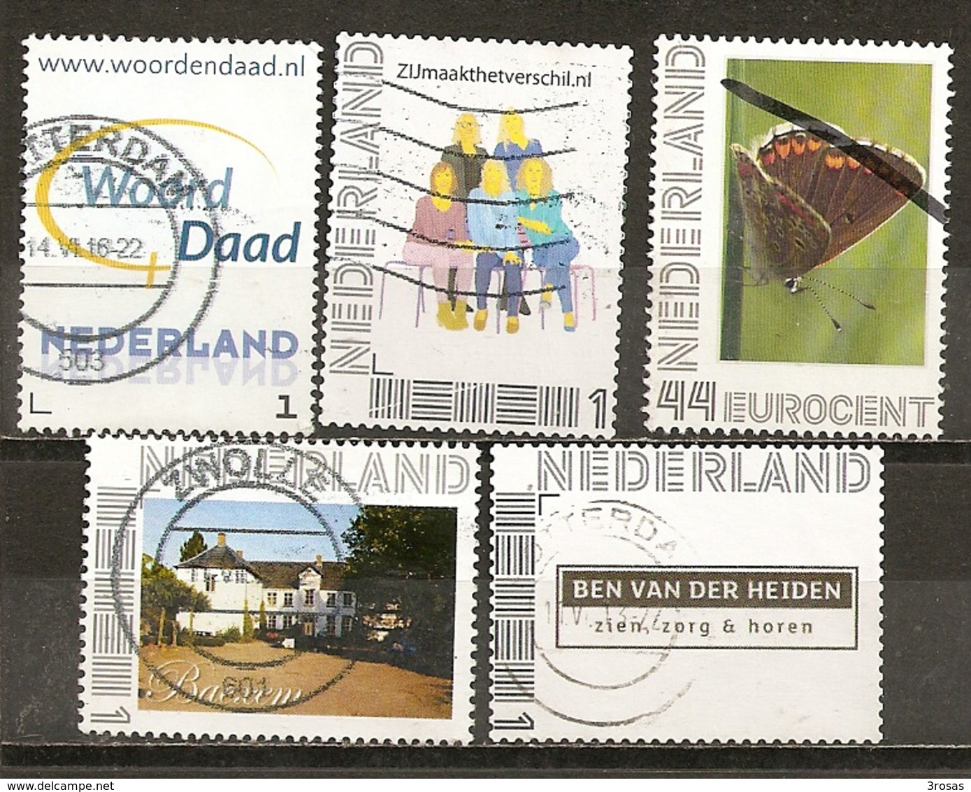 Pays-Bas Netherlands 5 Interesting Personal Stamps Obl - Oblitérés