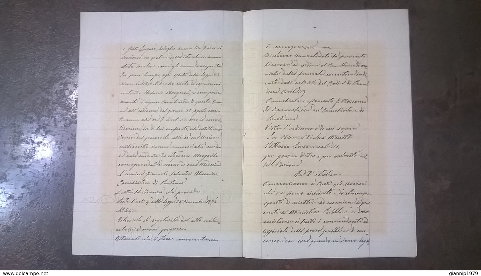 1901 MANOSCRITTO SU CARTA BOLLATA TIMBRO 10 CENT RICHIESTA LICENZA CARTA REGNO D' ITALIA - Manoscritti