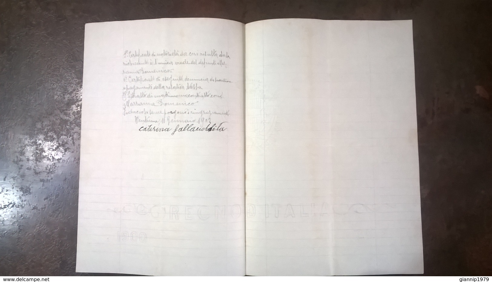 1902 MANOSCRITTO SU CARTA BOLLATA TIMBRO 50 CENT CARTA REGNO D' ITALIA L' AQUILA - Manoscritti