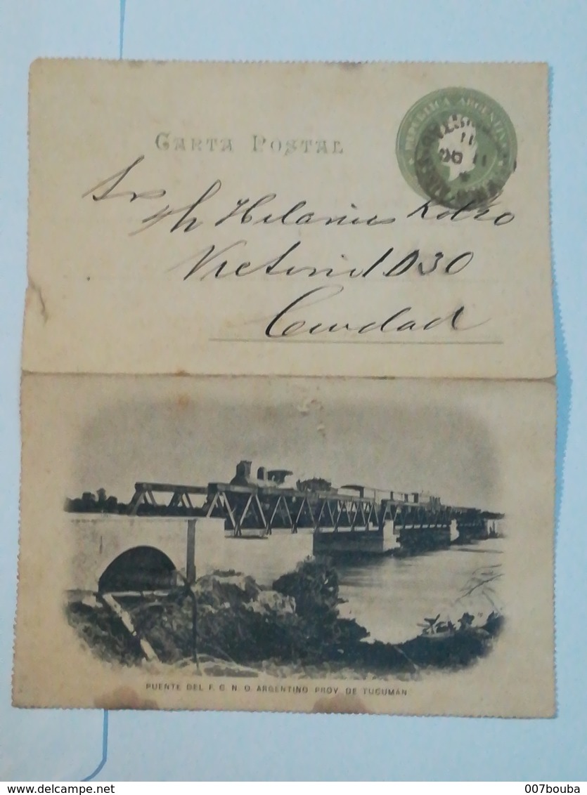Argentine . Entier Postal Illustré . Tucuman ( Puente DEL  F.C.N.O) - Lettres & Documents