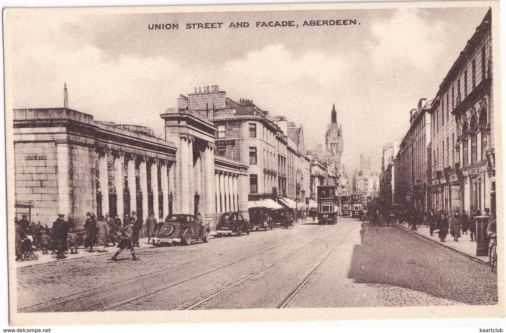 Edinburgh: 3 OLDTIMER CARS 1930's, 3x DOUBLE DECK STREETCAR / TRAM - Union Street And Facade - Scotland - Toerisme