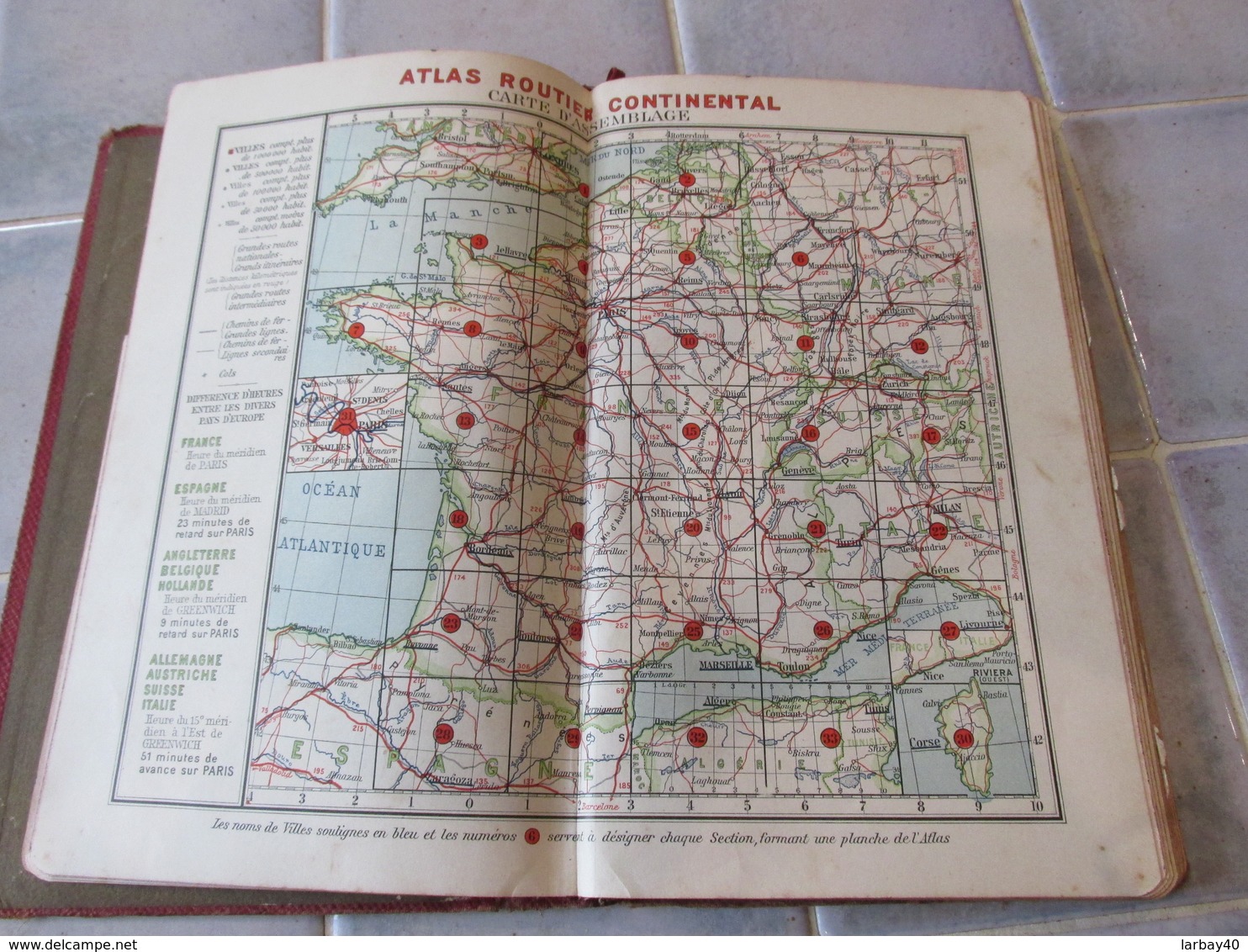 Ancien Atlas Routier Continental Pour Les Touriste En Automobile - Cartes/Atlas