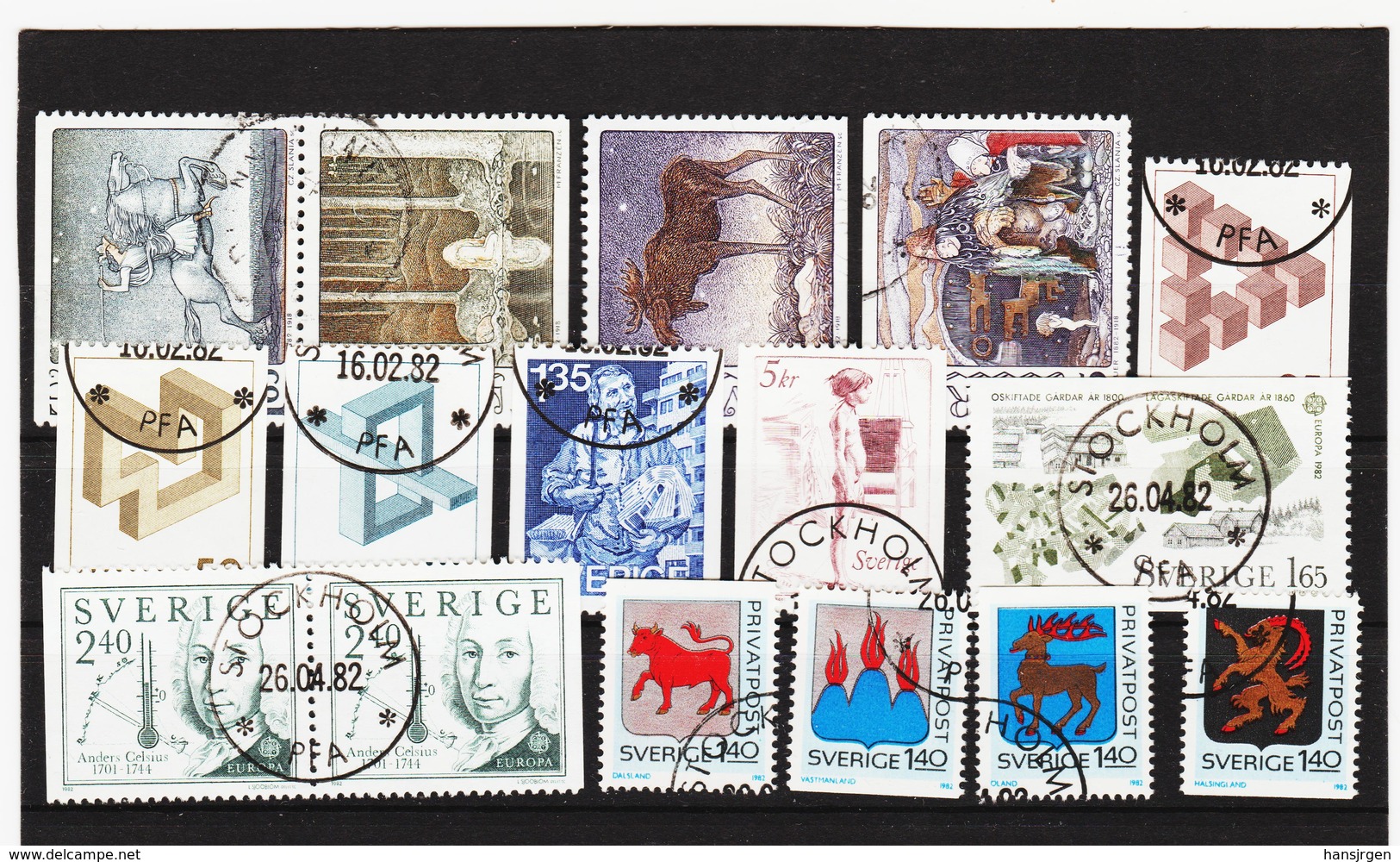 ECK1054 SCHWEDEN 1982 Michl 1182/92 Gestempelt SIEHE ABBILDUNG - Used Stamps