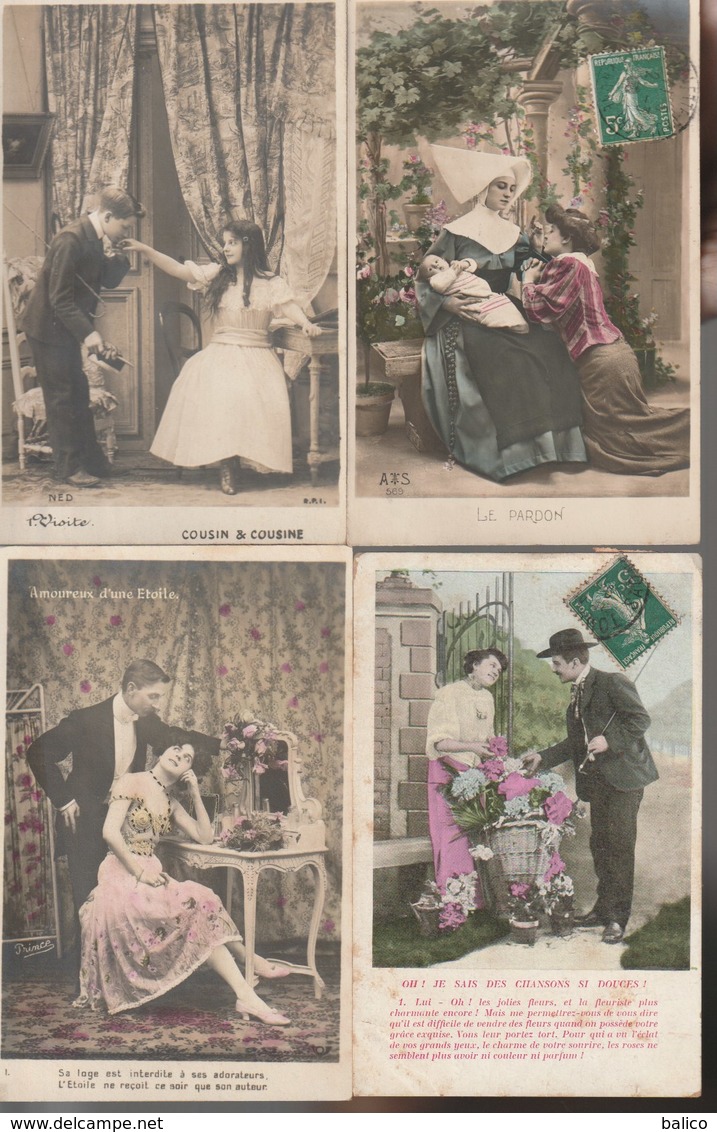 Lot de 100 cartes postales anciennes diverses variées et 4 Photos, très bien pour un revendeur réf, 318