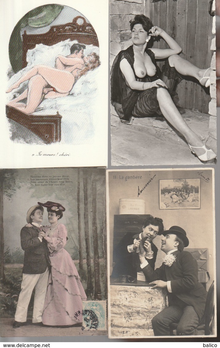 Lot de 100 cartes postales anciennes diverses variées et 4 Photos, très bien pour un revendeur réf, 318