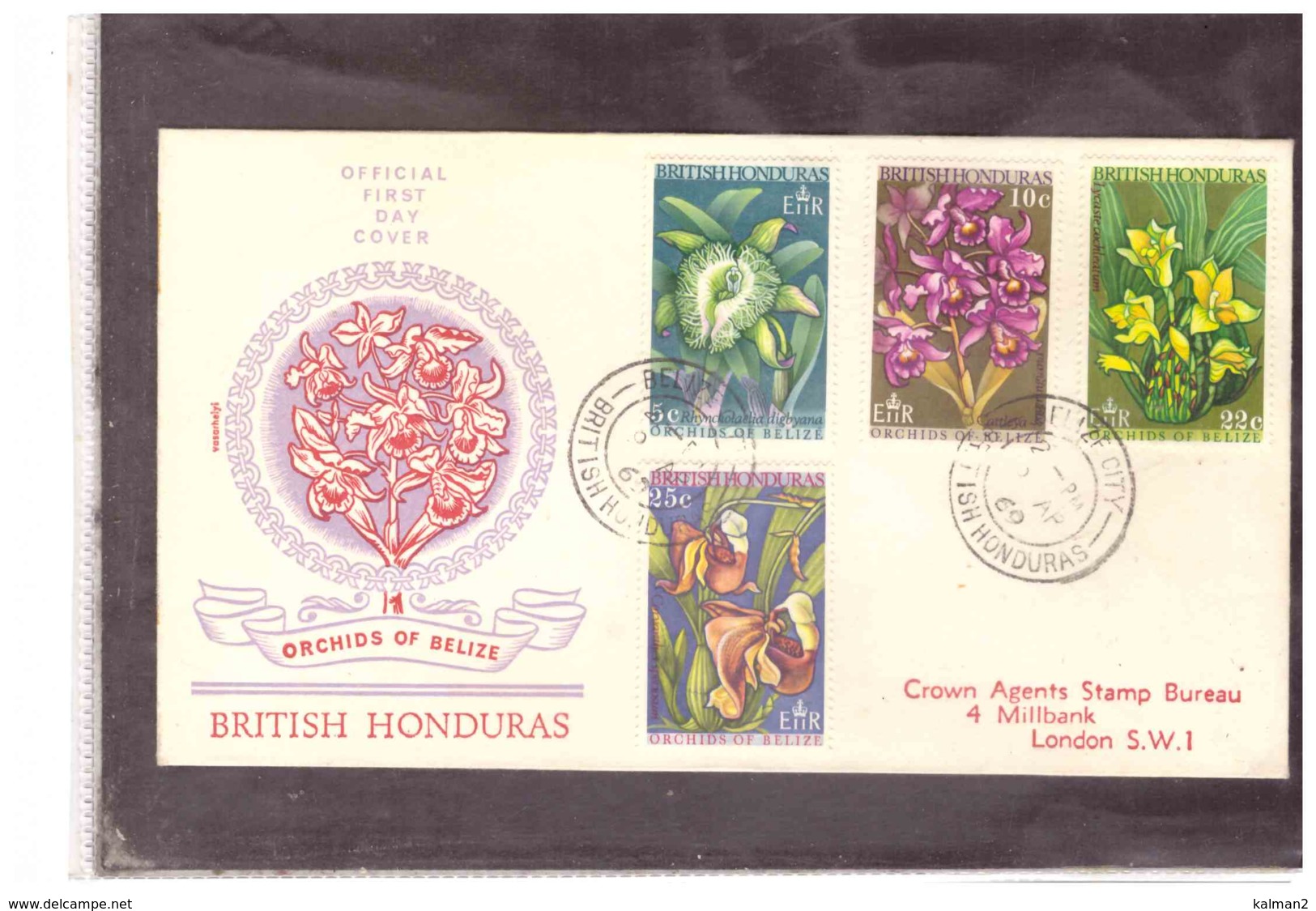 TEM7856   -   FDC Y&T.  Nr. 229/232  -  ORCHIDS OF BELIZE - Orchidee