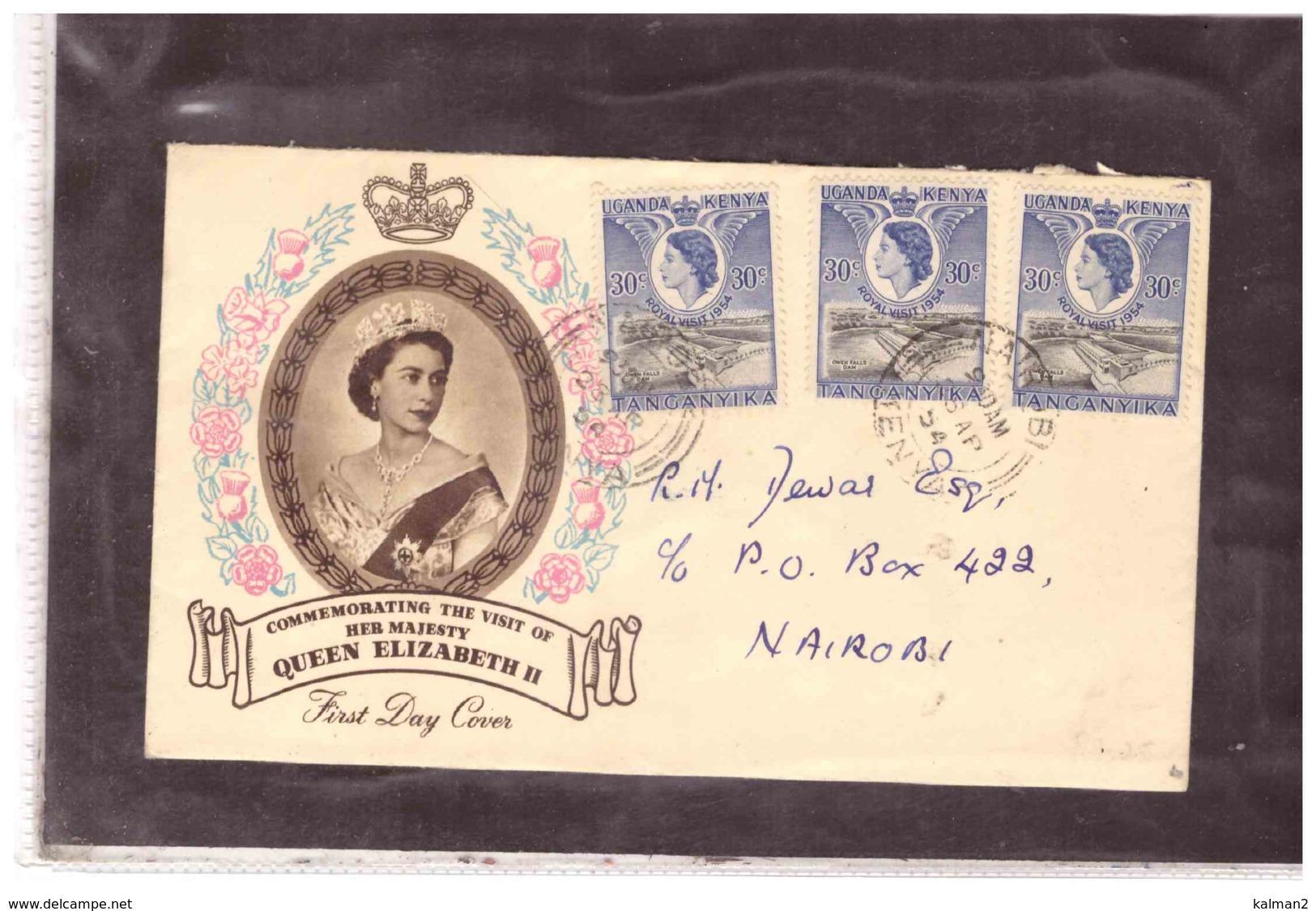 TEM7983   -   NAIROBI  5,.4.1954    /   FDC  Y&T. Nr, 89 ( SG. 166 ) - Kenya, Uganda & Tanganyika